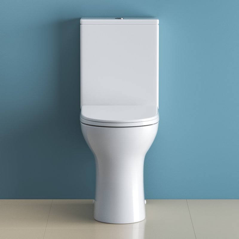 LOUNGE Чаша безободкового унитаза с сиденьем дюропласт soft close, P-trap, BB045CPR/SC