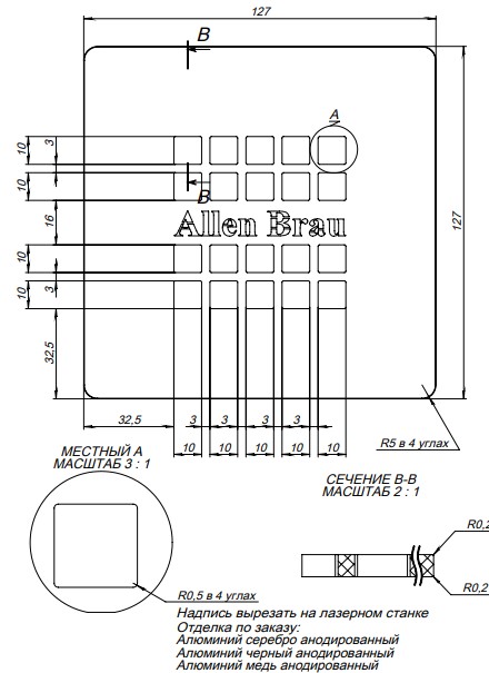 Накладка для сифона Allen Brau Priority 8.310N1-BA серебро браш
