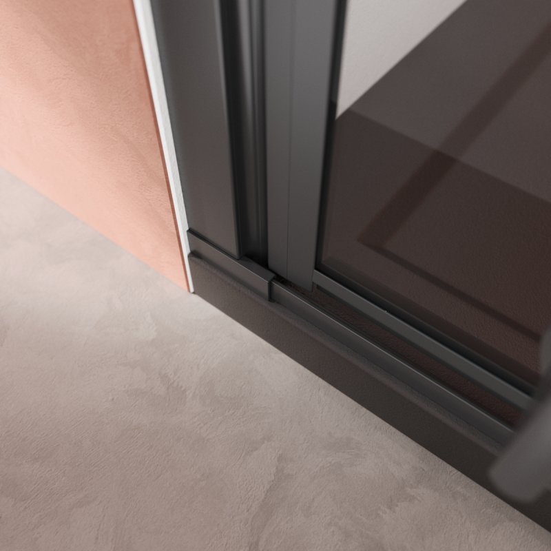 LINER-B-12-90-C-NERO-R Душевой уголок, Условный размер, мм:900x1950 Габариты с диапазоном регулировок, мм:(890-905)x1950 