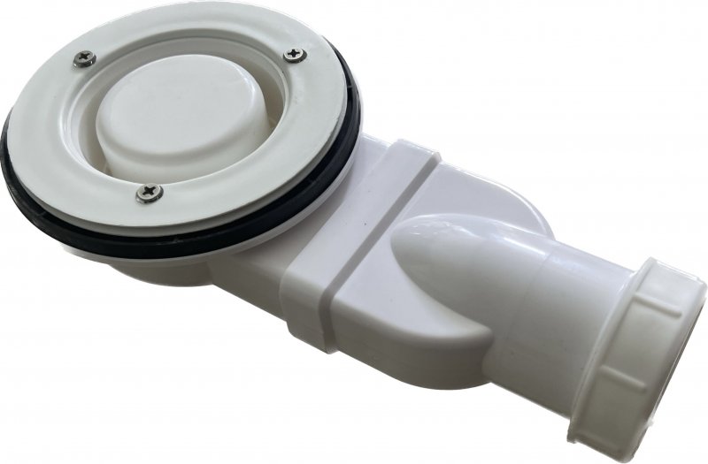 TRAY-MR-UNO-AH-180/80-35-W-CR Поддон из искусственного мрамора в комплекте с сифоном с декоративной накладкой (хром)