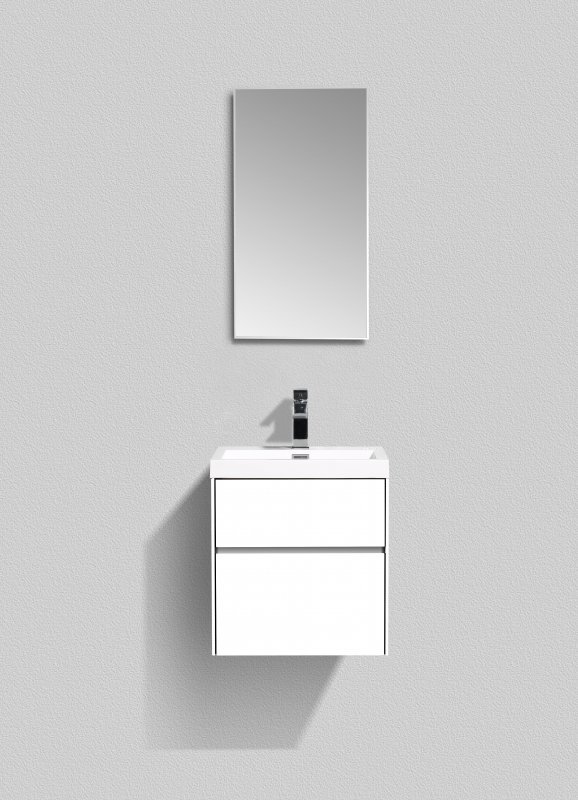 Тумба с раковиной подвесная BelBagno PIETRA MINI 50AS Stucco Cemento, раковина белая