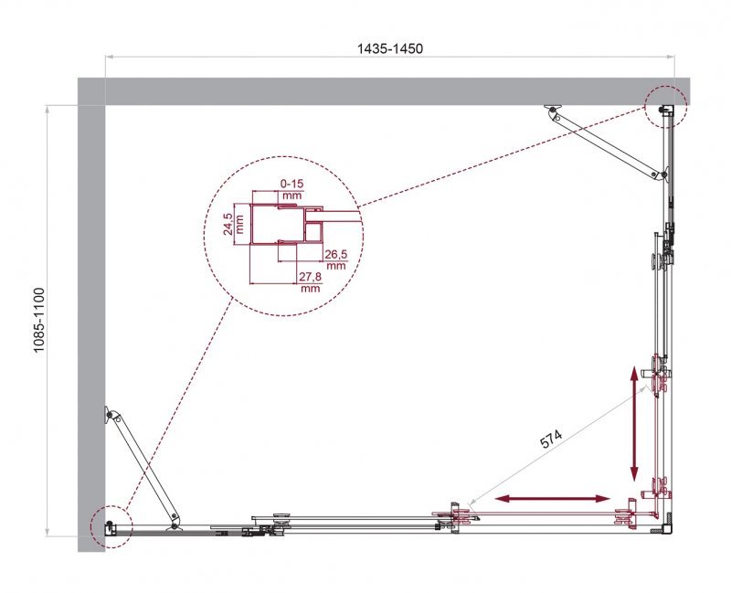 Душевой уголок BELBAGNO LUCE-AH-22