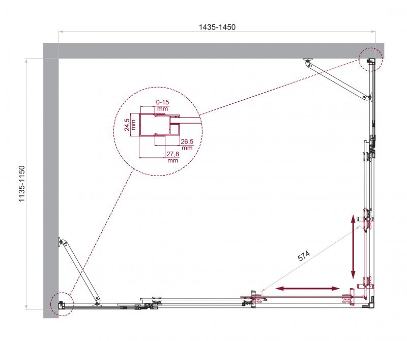 Душевой уголок BELBAGNO LUCE-AH-22