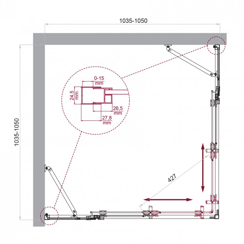 Душевой уголок BELBAGNO LUCE-A-22