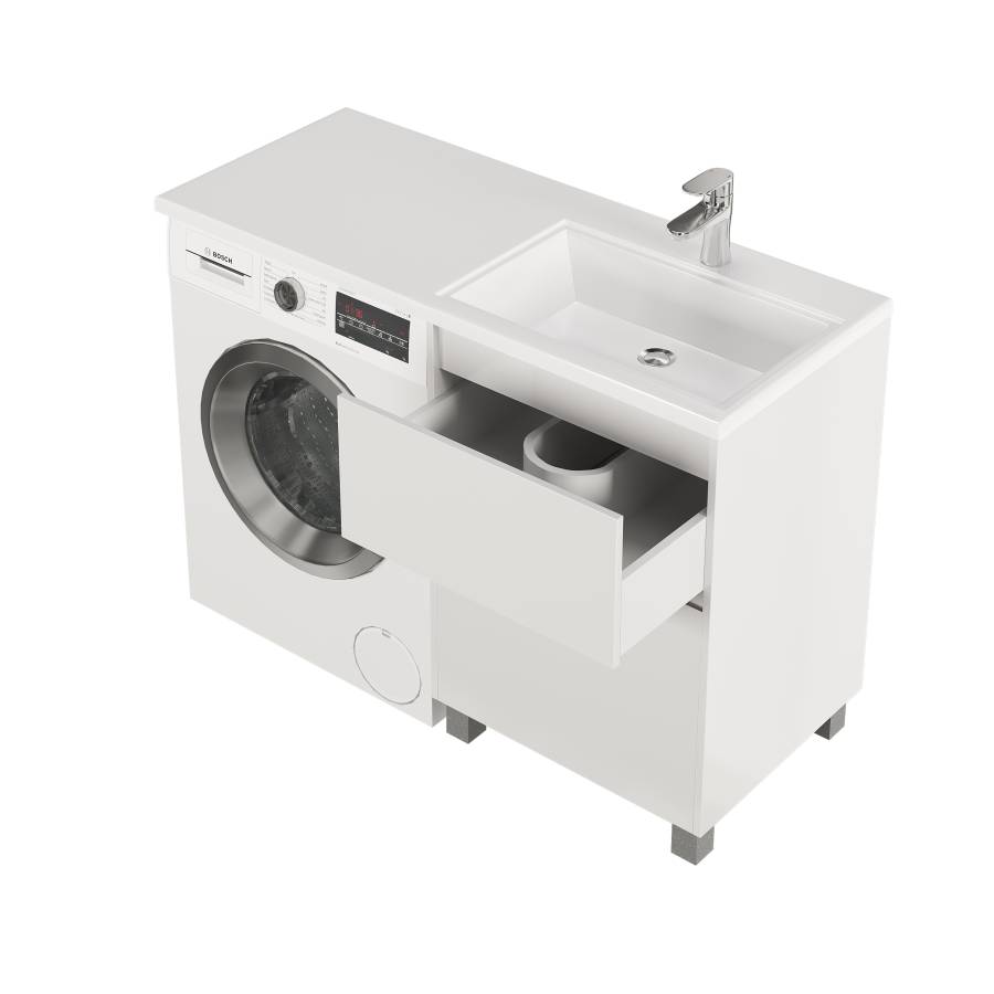 Тумба с раковиной напольная Creto Cafor White 110 правосторонняя