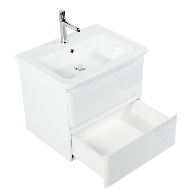 Тумба с раковиной подвесная  BelBagno ALBANO-CER 60 Bianco Lucido, раковина белая