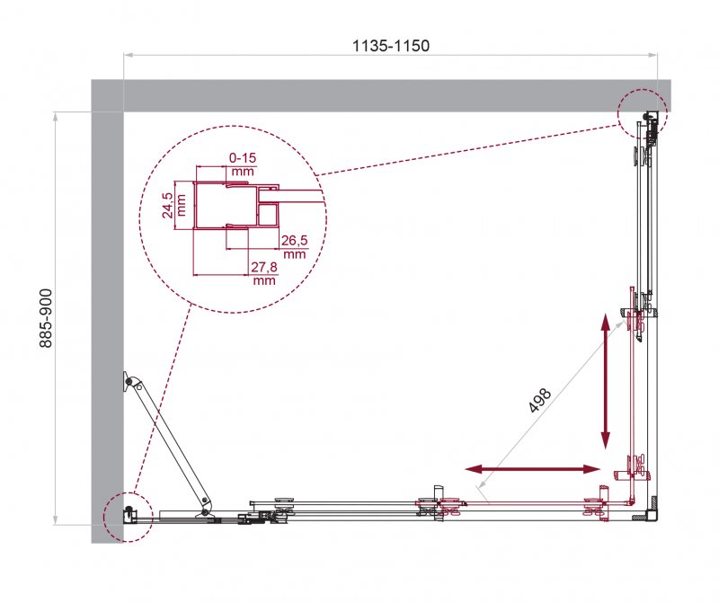 Душевой уголок BELBAGNO LUCE-AH-21