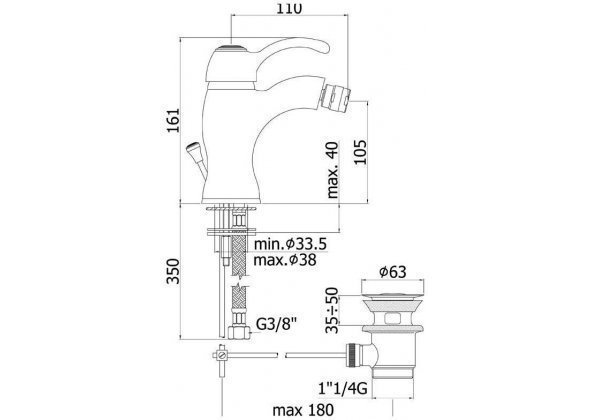 Смеситель для биде Paffoni Flavia FA135BR