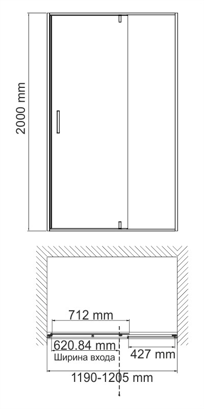Elbe 74P05 Душевая дверь Wasserkraft