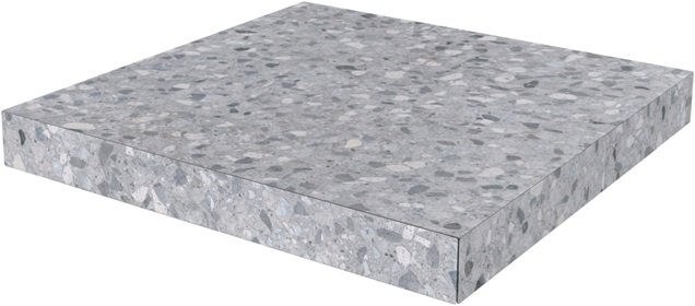 Ступень угловая клееная Терраццо серый  33x33x0,9