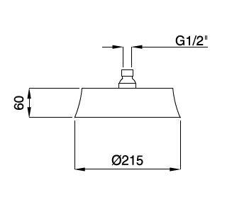 CZR-U-SP5-22-01 Верхний душ, диаметр 21,5см, исполнение хром