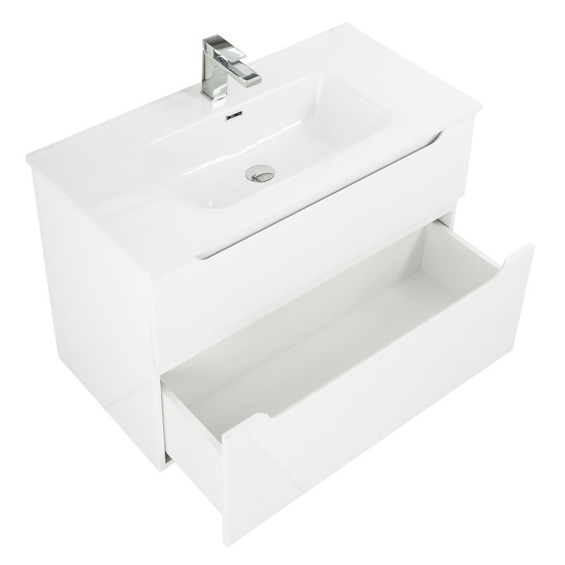 Тумба с раковиной подвесная BelBagno ETNA-H60 90 Bianco Lucido, раковина белая