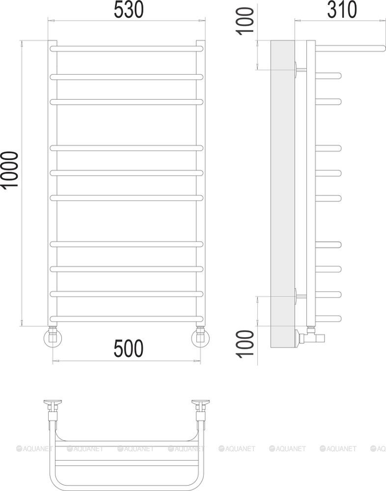 Полотенцесушитель Terminus Арктур П10 500х1000