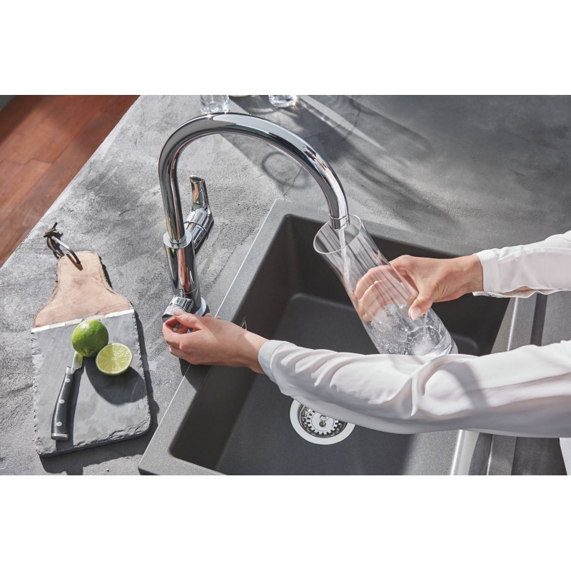 Смеситель для кухни с функцией очистки водопроводной воды Grohe Blue Pure Eurosmart (фильтр в компл.НЕ входит) 31722000 хром