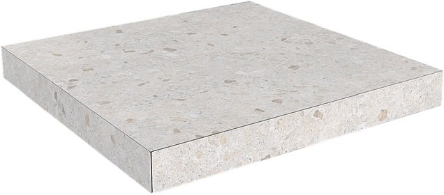 Ступень угловая клееная Терраццо бежевый светлый  33x33x0,9