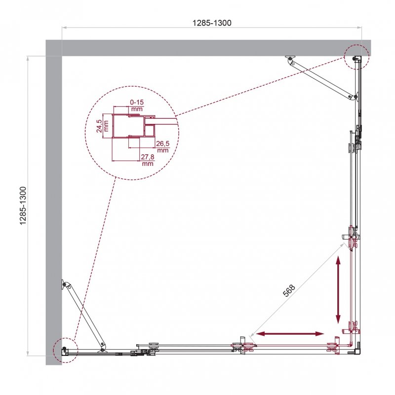 Душевой уголок BELBAGNO LUCE-A-22