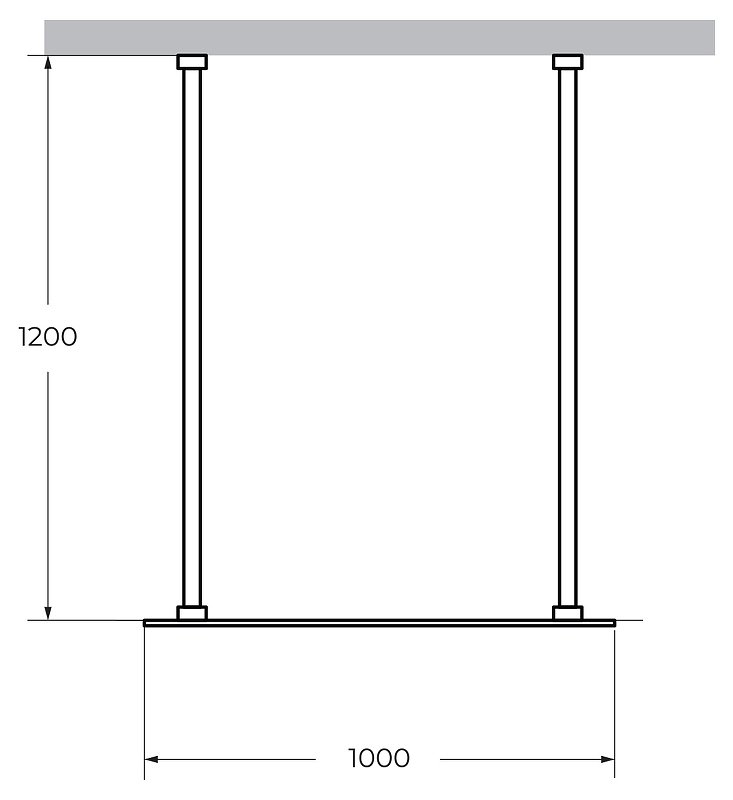 LIBERTA-L-2-100-120-C-Cr Душевая перегородка с возможностью двустороннего входа 1000x1200x1950 мм