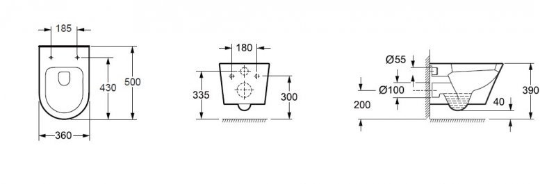 BB8001CHR/SC/BB002-80/BB014-SR-BIANCO Унитаз подвесной с сиденьем BelBagno TRE + Система инсталляции для унитазов с кнопкой смыва BB014-SR-BIANCO Исполнение: Белый 