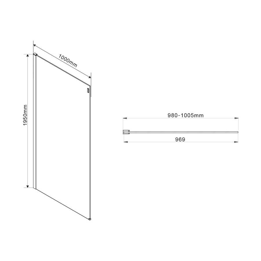 Душевой уголок Como VSR-1C1013CL, 1300*1000, хром, стекло прозрачное