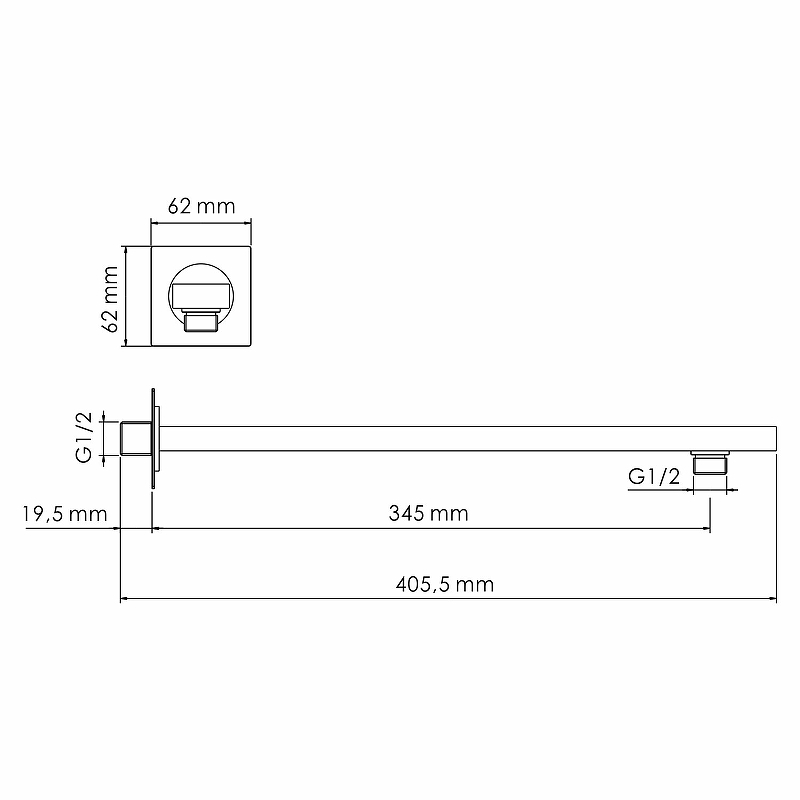A7448.219.258.302.240.218 Thermo Встраиваемый комплект для душа с верхней душевой насадкой и лейкой