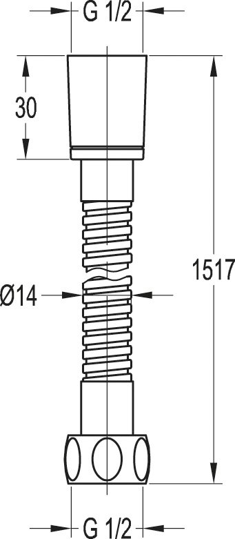 CZR-FMDC2-180-02 Гибкий шланг, длина 1,8 м, исполнение бронза