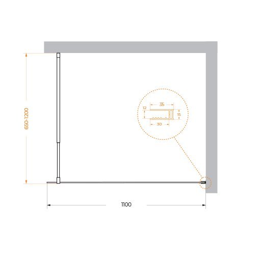 Душевая перегородка BELBAGNO KRAFT-L-1