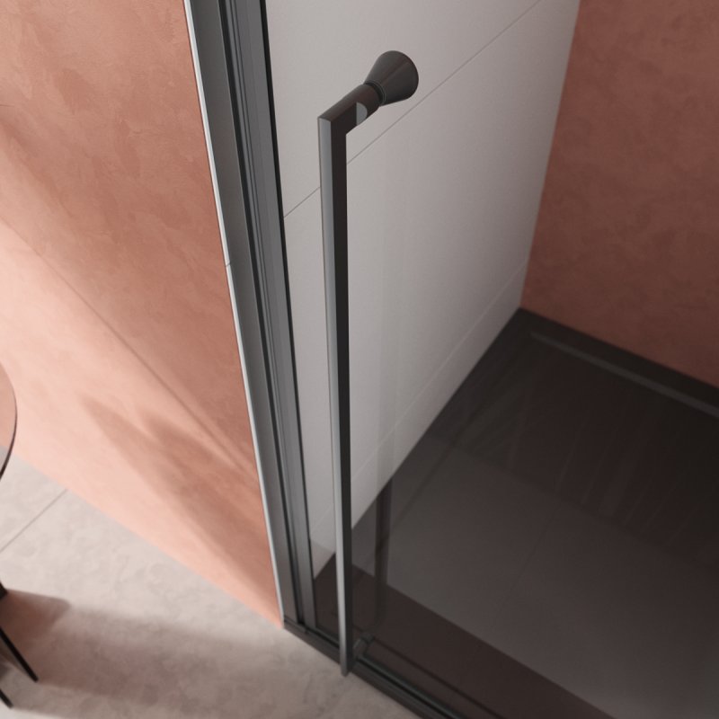 LINER-B-12-90-C-NERO-R Душевой уголок, Условный размер, мм:900x1950 Габариты с диапазоном регулировок, мм:(890-905)x1950 
