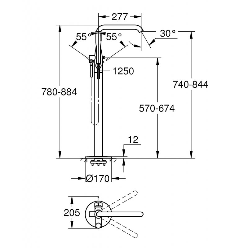 Смеситель для ванны Grohe Essence New 23491001 хром