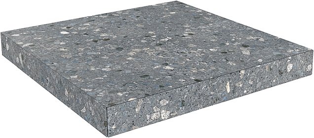 Ступень угловая клееная Терраццо серый темный 33x33x0,9