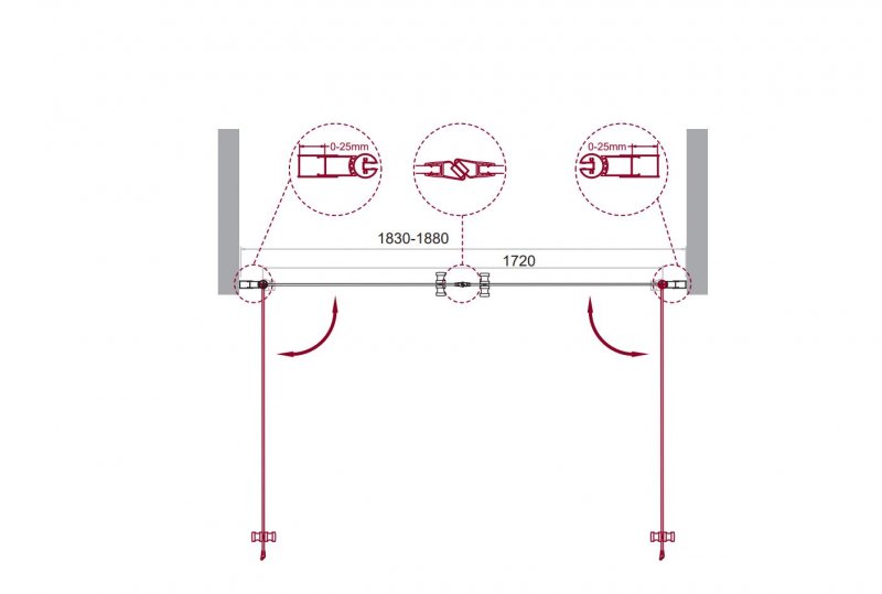 Душевая дверь BelBagno ETNA-B-2-200-C-Cr
