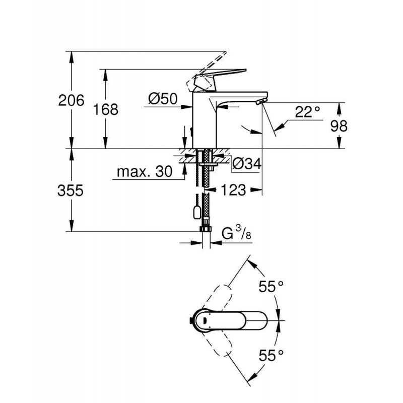 Смеситель для раковины Grohe Eurosmart Cosmopolitan 23326000 хром