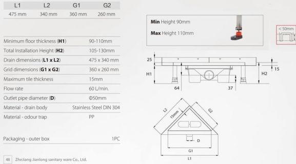Душевой трап RGW Shower Drain 07210734-01 с дизайн-решеткой