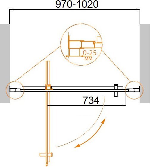 MOLVENO-BA-1-70-C-Cr-IV Душевая дверь