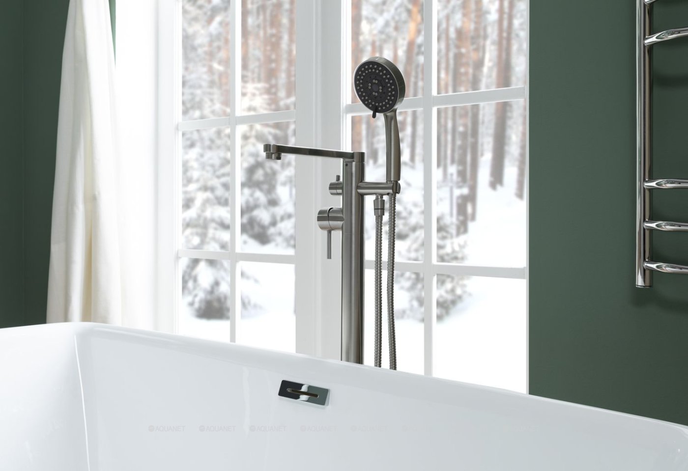 Смеситель для ванны с душем Aquanet Steel AF210-94S