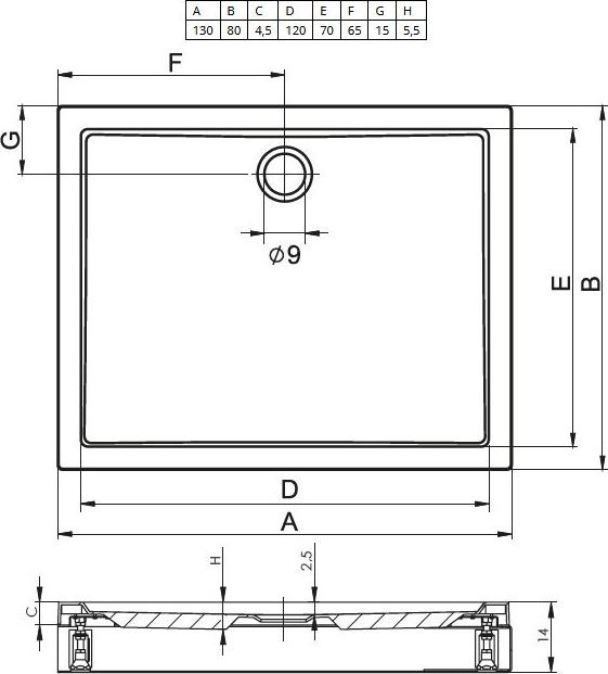Акриловый душевой поддон Riho Davos 243 130x80 белый + панель DA7700500000000