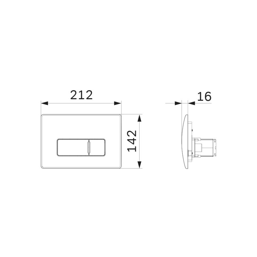 I048031 Pro M, клавиша для Инсталляции пневматическая, пластик, матовый никель