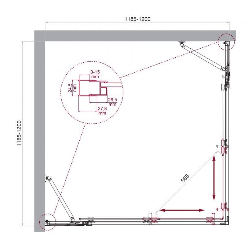 Душевой уголок BELBAGNO LUCE-A-22