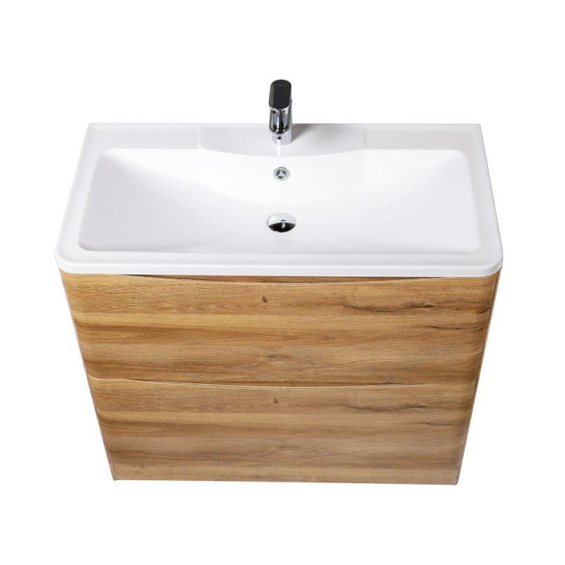 Тумба с раковиной напольная BelBagno ACQUA 100 Bianco Lucido, раковина белая