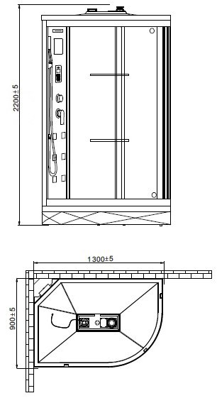 Душевая стойка Timo Tetra-Thermo SX-0169/18 с термостатом, черное золото