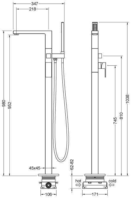 Смеситель Timo Selene 2210/17Y-CR напольный
