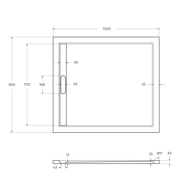 Поддон из искусственного мрамора CEZARES TRAY-AS-AH-160/80-30-W