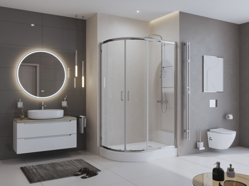 Душевой уголок BelBagno UNO-195-RH-2-120/80-C-Cr