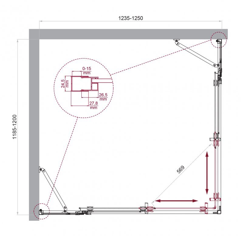 Душевой уголок BELBAGNO LUCE-AH-22