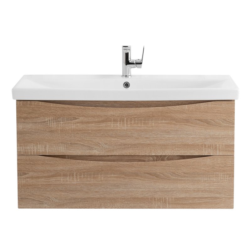 Тумба с раковиной подвесная BelBagno MARINO-CER 100 Nero Lucido, раковина белая