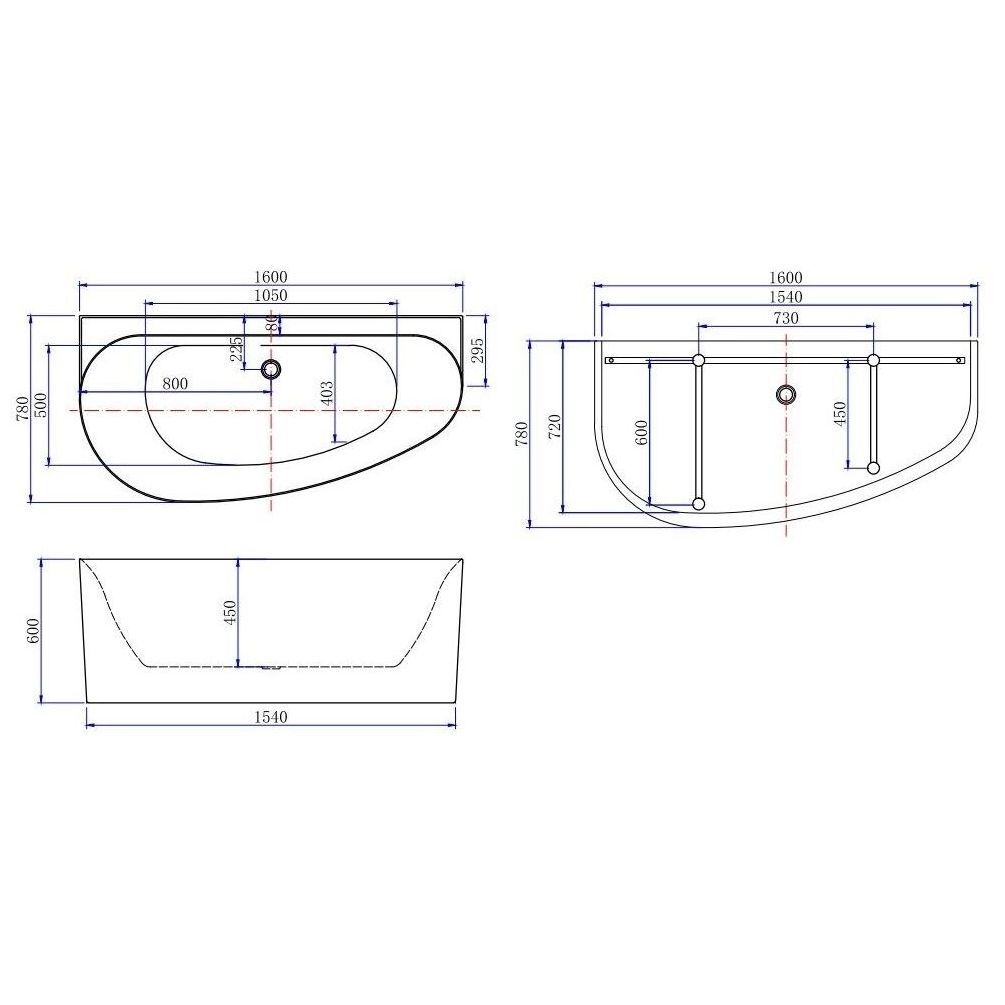 Акриловая ванна Allen Brau Priority 5 А 160x78 2.31005.21A белый матовый