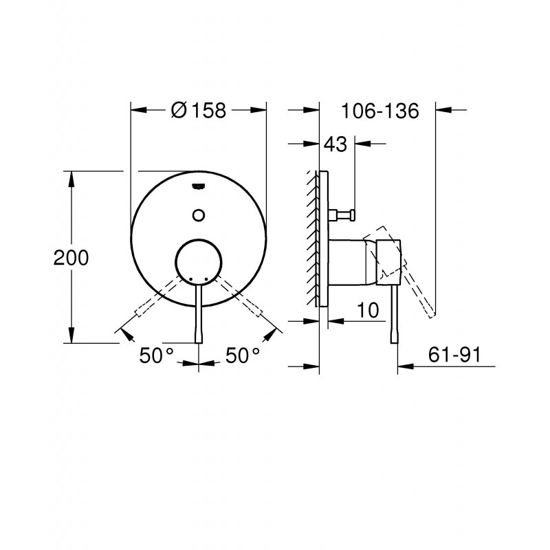 Смеситель для ванны с душем Grohe Essence 24058001