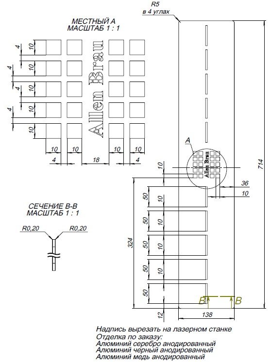 Накладка для сифона Allen Brau Infinity 8.210N6-60 медь браш