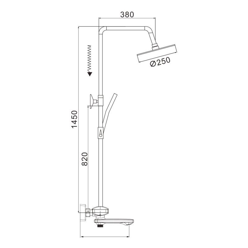 Душевая стойка с термостатом ROSE R39G R3936G
