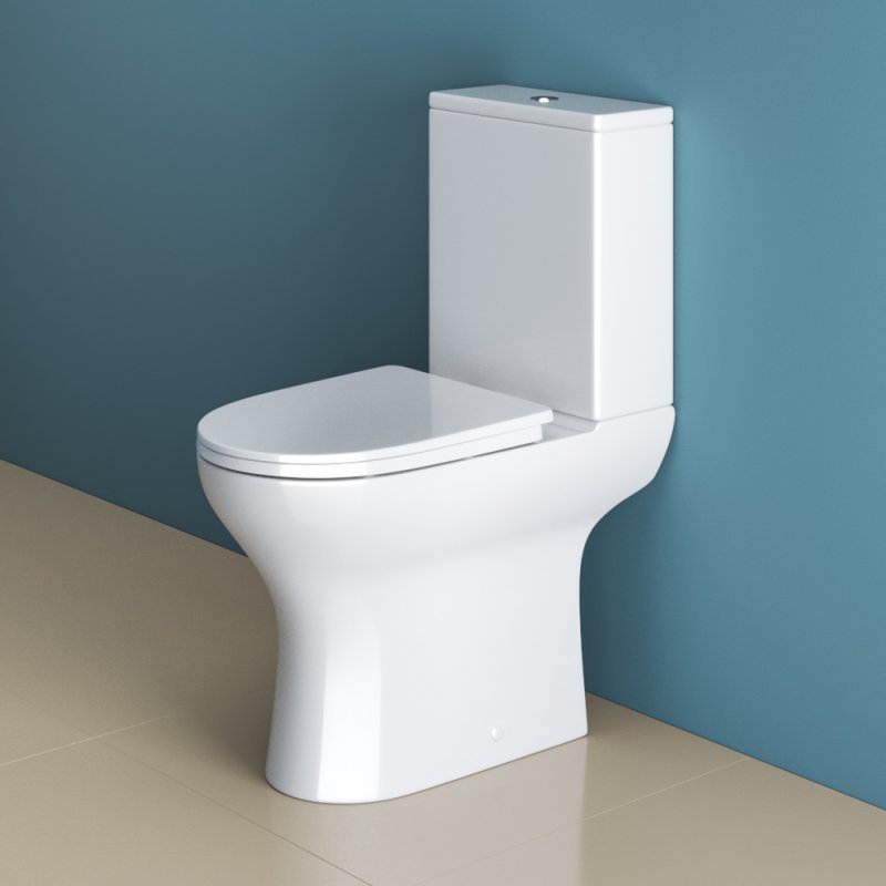 LOUNGE Чаша безободкового унитаза с сиденьем дюропласт soft close, P-trap, BB045CPR/SC