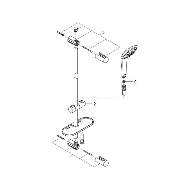 Душевой гарнитур Grohe Euphoria Mono 27266001 хром
